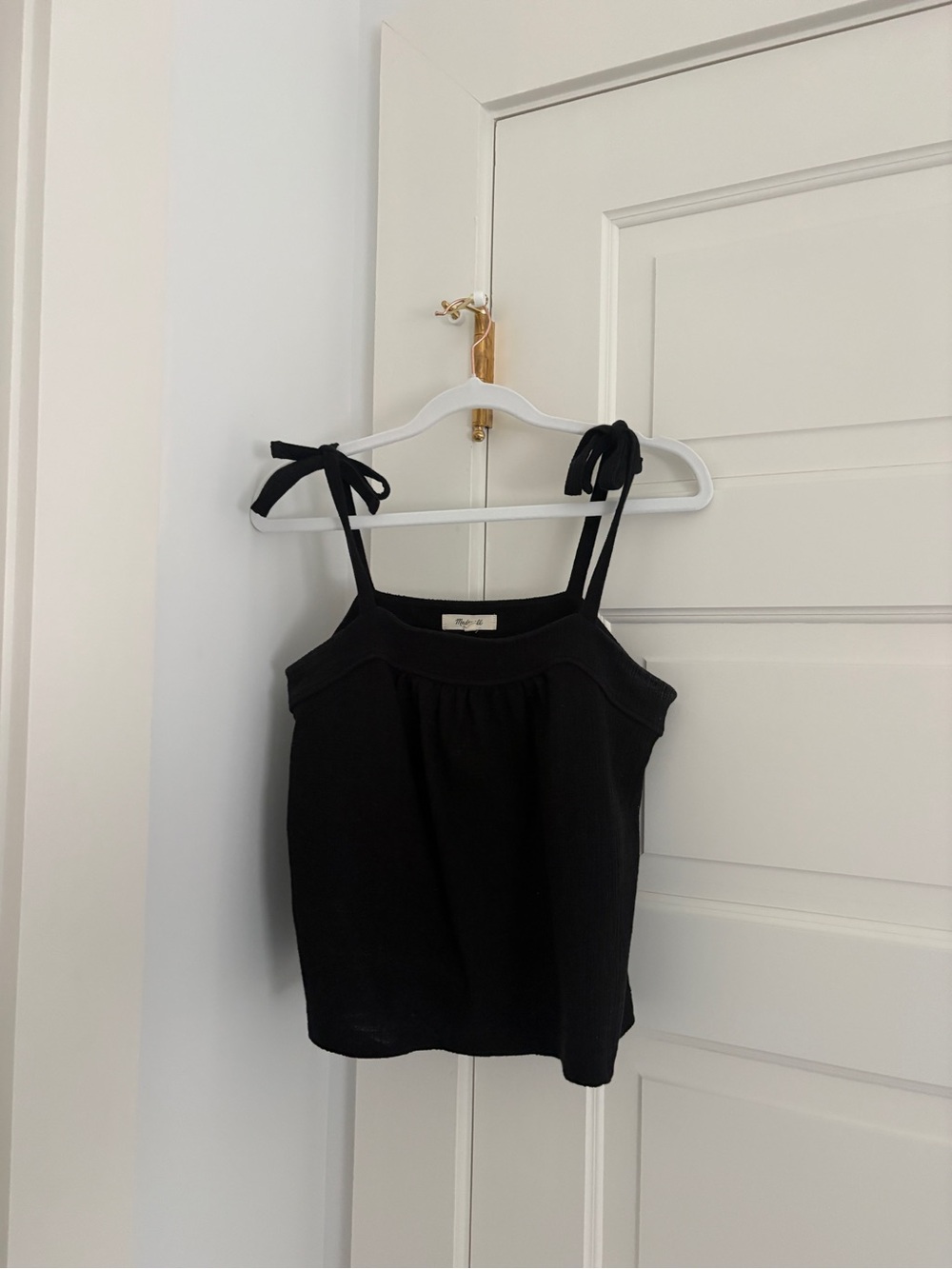 Madewell Black Tie-Shoulder Tank Top